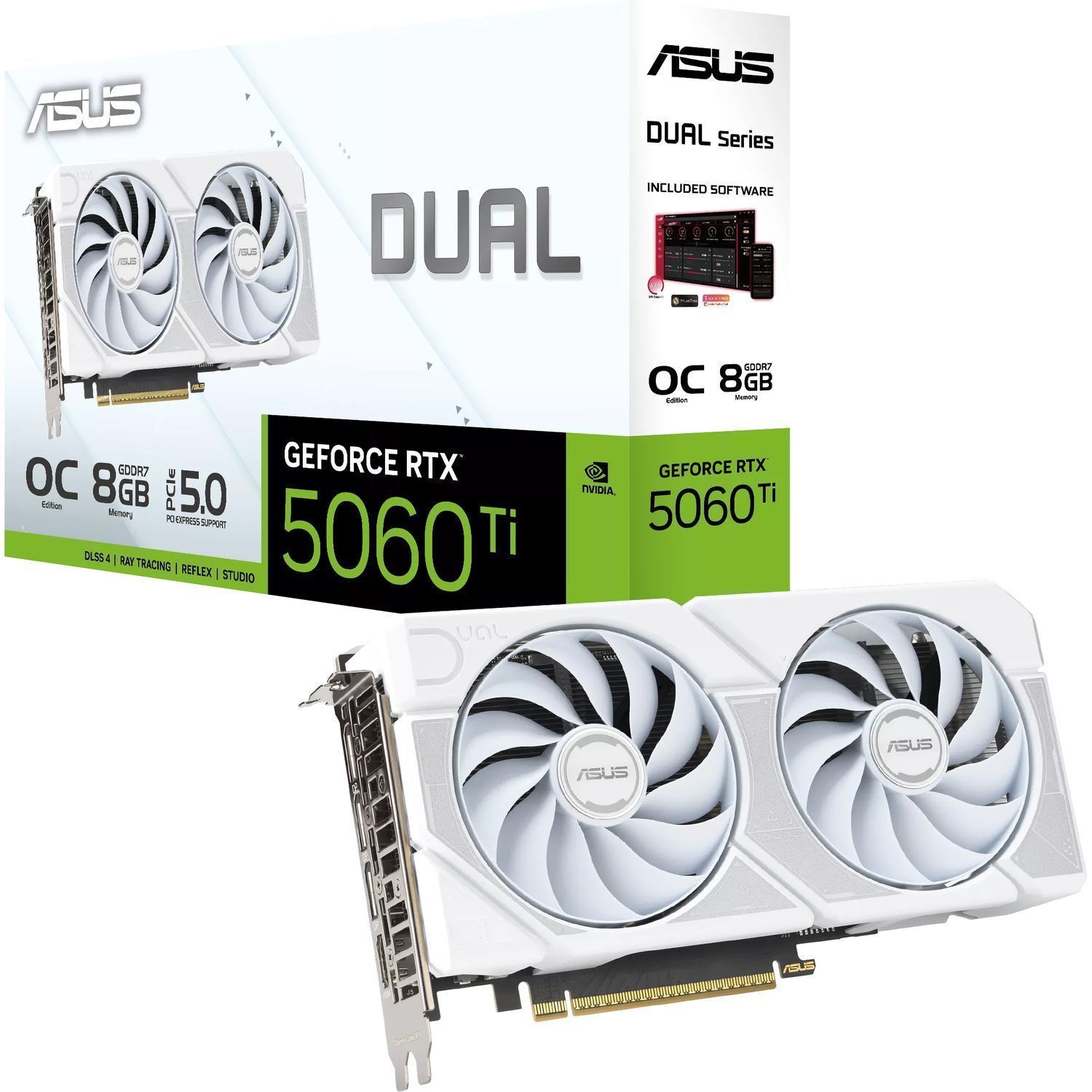 Видеокарта ASUS DUAL-RTX5060TI-O8G-WHITE (90YV0MP5-M0NA00)