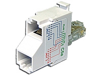 Адаптер соединительный LANMASTER [ TWT-T-E2-E2 ] (1xRJ45 (4 pair) -> 2xRJ45 (2 pair), кат. 5Е, T-типа, установка в патчпанель, для адаптера TWT-Y-E2-E