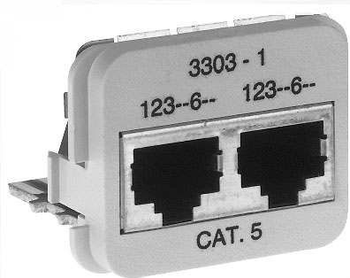 Адаптерная вставка ACO AMP [ 183298-5 ] (2 x RJ-45, FTP, белая, Кат.5, 10BaseT/ISDN)