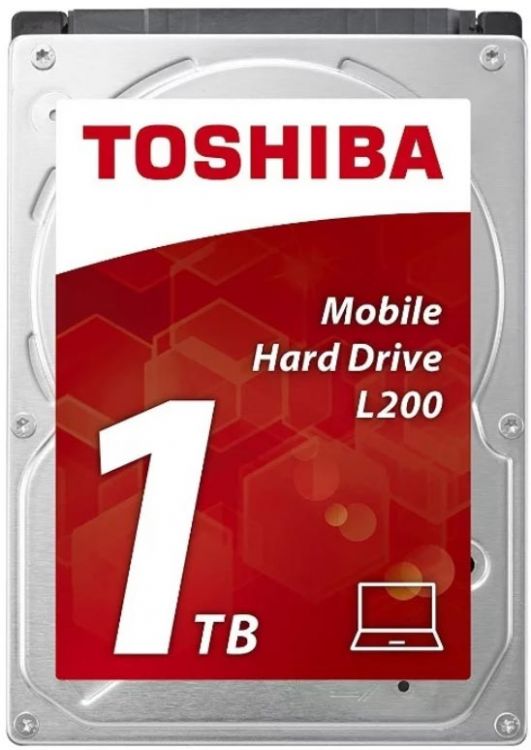Жесткий диск 2.5" 1TB Toshiba L200 Slim Series (HDWL110UZSVA) (5400об/м, 128MB, SATA600, для мобильных ПК, AF 4Kn, толщина 7 мм) OEM