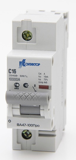 Автоматический выключатель однополюсный Контактор [ 7000006 ] ВА47-063Про 4.5kA (1 модуль, Тип C, 16A)
