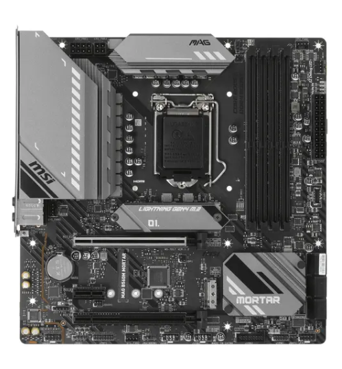 Материнская плата MSI MAG B560M MORTAR Retail (Intel B560, S-1200, mATX, 4xDDR4-5066*, 6xSATA600, 2xM.2, 2xPCI-Ex16, 1xPCI-Ex1, HDMI/DP)