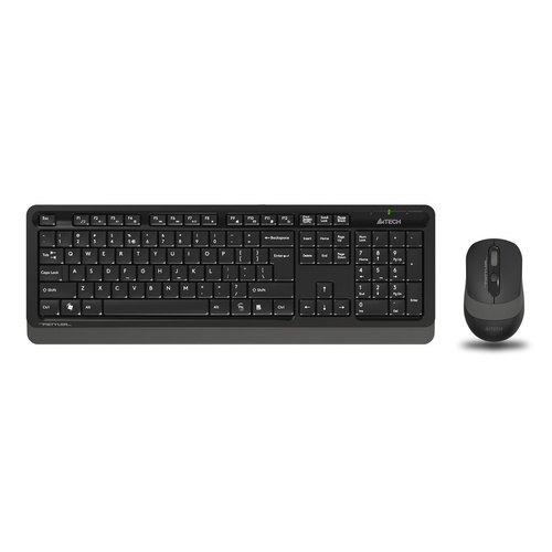 Беспроводные клавиатура + мышь A4-Tech Fstyler FG1010 (черно-серый, USB, мембранная кл-ра, полноразмерная кл-ра, оптическая мышь, 2000 dpi, 1xAA+1xAA)