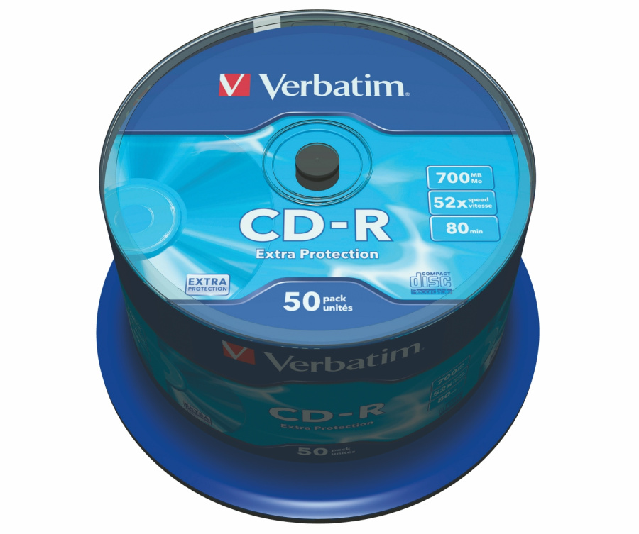 Диск CD-R Verbatim DataLife (700 MB, 52 x, Cakebox, 50 шт) [ 43351 ]