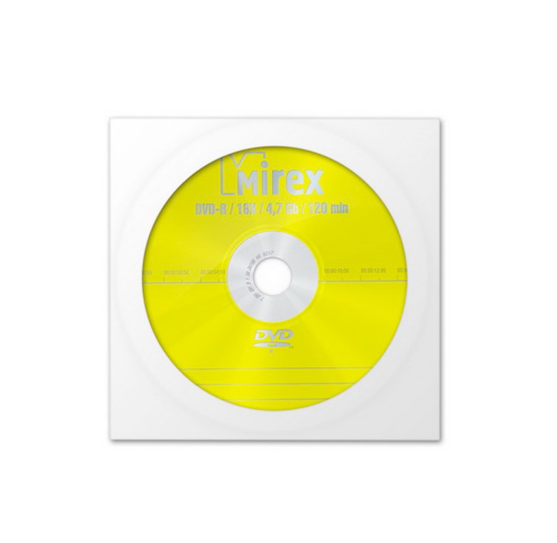 Диск DVD-R Mirex (4.7 GB, 16 x, в бумажном конверте, 1 шт) [ UL130003A1C ]