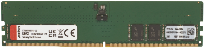 Память DIMM DDR5 32GB (PC5-44800, 5600MHz) Kingston ValueRAM (1шт x 32ГБ, CL 46-45-45, 1.1В, DR x8, высота 31.25мм) KVR56U46BD8-32