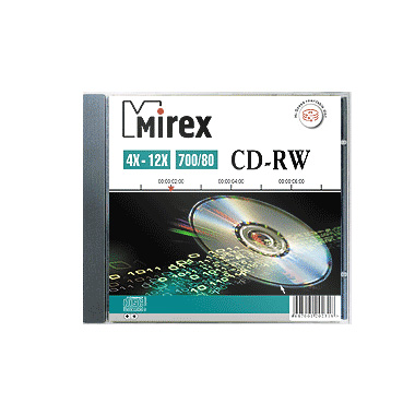 Диск CD-RW Mirex (700 MB, 4-12 x, Slimcase, 1 шт) [ UL121002A8S ]