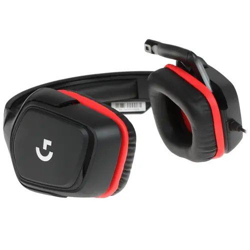 Наушники с микрофоном игровые Logitech G332 Stereo Gaming Headset (черно-красный, 20-20000 Гц, 107дБ, 39 Om) мониторные (2.0 м, 3.5 мм mini-jack (4-pi